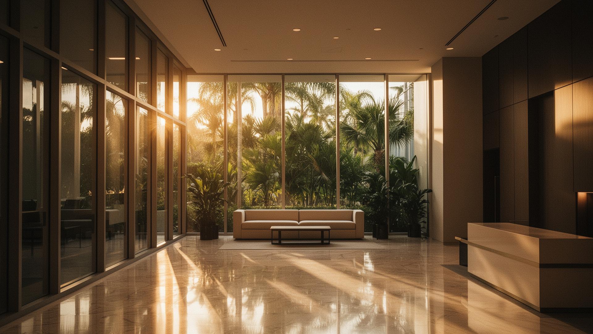 Modern law firm lobby in Orlando, Florida